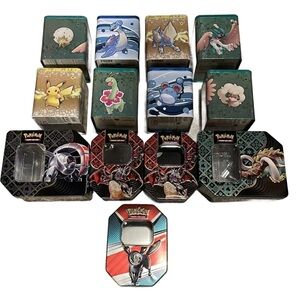 Pokémon Collectible Mini Tins Lot - Pikachu & Assorted Pokémon (13 Total)